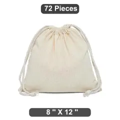 Wide 8" x 12" Plain Cotton Muslin Pouch