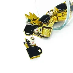 Black Paintbrush Artist Cup Charms, 24x15mm