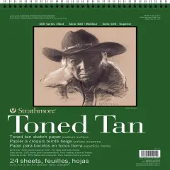 Strathmore 400 Series Toned Tan Sketch Pad 11"X14"-Wire Bound, 24 Sheets