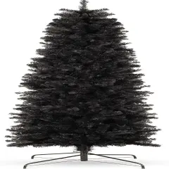 Pencil Christmas Tree Unlit Slim Artificial Tree with Foldable Base & Easy Assembly Black