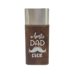 Cigar Case with Cutter - Best Dad Ever - Leather Rustic/Silver