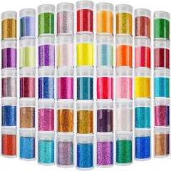 Fine Glitter for Epoxy Resin, Set of 45 Colors