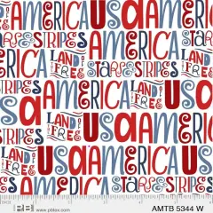 White Text America The Beautiful 44"/45" Fabric Per Yard