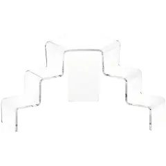 Plymor Clear Acrylic 3-Step, 2-Sided Stair Display Riser