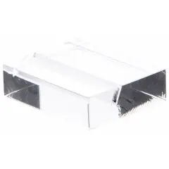 Plymor Clear Acrylic Block with Sign Display Holder Slot, 1.25" W x 1" D x .375" H