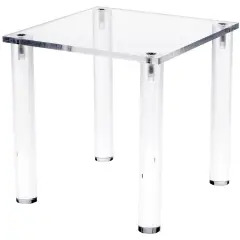 Plymor Clear Acrylic Square 4-Leg Display Riser, 6" H x 6" W x 6" D