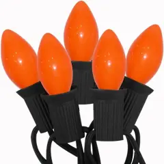 25Ft Vintage Christmas Lights C7 Orange String Lights