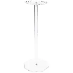 Plymor Clear Acrylic Circular-Top Rotating Necklace Holder, 21" H x 8" W x 8" D (Holds 23 Hooks for Necklaces)