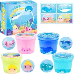 4 Pack Glimmer Crunchy Crystal Ocean Slime Kit