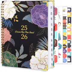2025-2026 Academic Planner, A5 (6.5" x 8.5") - Blue Flower