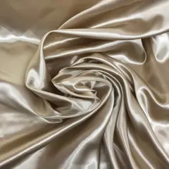 1 Yard Taupe Elegant Satin Fabric Polyester Lightweight Drapable 58&Prime;-60&Prime; Wide