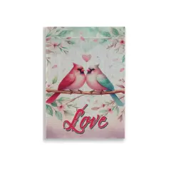 Cardinal Love Burlap Garden Flag