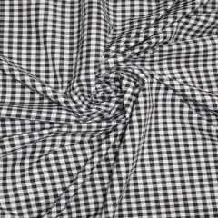 1 Yard Fine Black Gingham Poly Cotton Fabric 1/8 Inch Small Check Non Stretch 58/59 Inch Wide