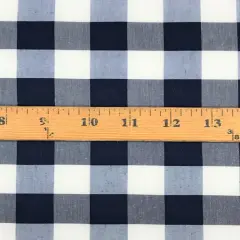 1 Yard Navy 1 Inch Gingham Check Poly Cotton Fabric 58/59 Inch Wide Non-Stretch Cloth for Apparel, Crafts & Home Decor
