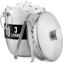 Kitchen Premium Stainless Steel Double-Wall Insulated Ice Bucket Kit