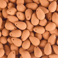 John Bead 114pcs 6x9mm Czech Glass White Alabaster Velvet Drop Bead Strands Soft Orange