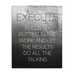 Stupell Industries Execute Motivational Definition Canvas Wall Art Design by Daphne Polselli