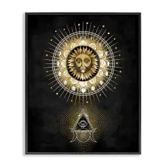 Stupell Industries Astral Symbols & Sun Framed Giclee Wall Art Design by Oliver Jeffries