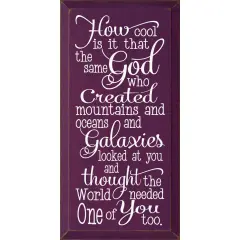 Inspirational Quote Wall Decor &ndash; Unique God&rsquo;s Creation Design Purple-White