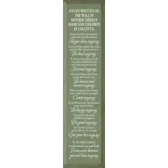 Solid Knotty Pine Wall Art - Inspirational Quote from Mother Teresa&rsquo;s Children&rsquo;s Home Sage-White