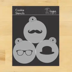 Hipster Cookie Stencil Set | C1007 by Designer Stencils | Cookie Decorating Tools |