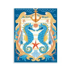 Stupell Industries Free As Ocean Seahorses Wall Plaque Art Design by Jo Reid