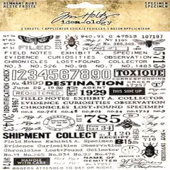 Tim Holtz Idea-Ology Specimen Remnants Rub-Ons