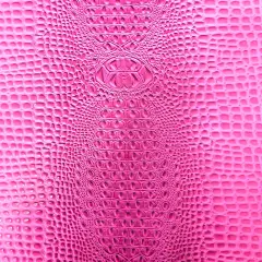 1 Yard 3D Embossed Gator Vinyl Fabric Faux Alligator Upholstery Craft Material Durable 56" Width Pink