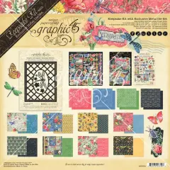 Graphic 45 Keepsake Kit With Exclusive Metal Die Set -Flutter