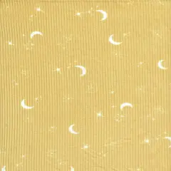 Star Moon Print Yummy Rib Knit Fabric 1 Yard 4x2 Soft Stretch 58/60" Wide YELLOW BUTTER