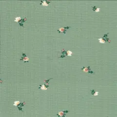 1 Yard Polyester Rayon Spandex 190 GSM Pointelle Ditsy Rib Print Fabric Soft 58/60" Width SAGE DK