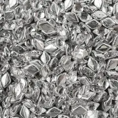 Matubo 2-Hole Czech Glass Backlit Gemduo Beads, 50g Crystal