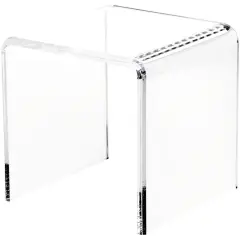 Plymor Clear Acrylic Beveled Square Display Riser, 7" H x 7" W x 7" D (3/8" thick)