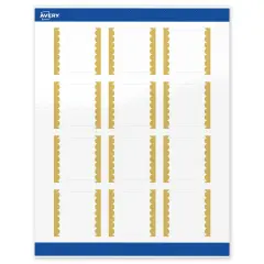 Avery Printable Square Labels, Gold Edge Dots, 2" x 2", Glossy White Square Labels, Permanent, Laser/Inkjet, 120ct, Great for Product Labels