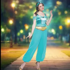 Elegant Jasmine Deluxe Costume For Women With Jumpsuit And Headband Set