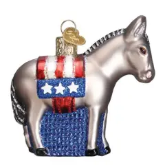 Old World Christmas 3.25 In Democratic Donkey Patriotic Tree Ornament , Ornament Democratic Donkey Multicolored
