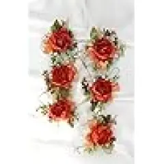 Burnt Orange Silk Flower Wrist Corsages