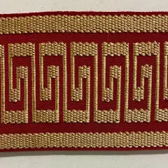1-3/4" Greek Key Jacquard Woven Ribbon Trim - 6 Continuous Yards - Many Colors! D