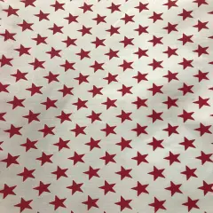 1 Yard Red Stars on White Poly Cotton Fabric 59/60 Inch Width