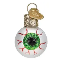 Old World Christmas 1.5 Inch Mini Evil Eye Halloween Tree Ornament , Green Blood Shot Multicolored