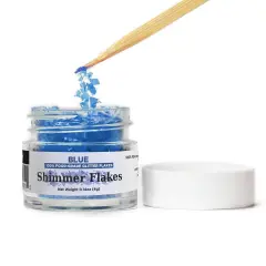 Blue Edible Shimmer Flakes 4 Gram Jar