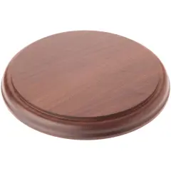 Plymor Solid Walnut Round Wood Display Base with Ogee Edge, 7.5" W x 7.5" D x 0.75" H