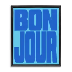 Stupell Industries Bonjour Blue Tones Floating Frame Design by House of Lulu