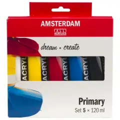 Amsterdam Standard Acrylic Paint Set 120ml 5/Pkg-Primary