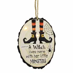 Ganz 4.5 Inch Halloween Light Up Ornament Halloween Tree Ornament , Halloween Decor Haunted Witch Bone Spider WITCH