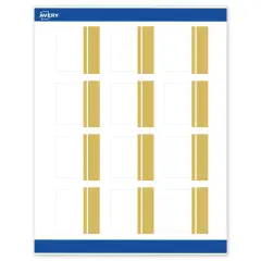 Avery Printable Square Labels, Gold Double-Dipped Edge, 2" x 2", Matte White Square Labels, Permanent, Laser/Inkjet, 120ct, Great for Product Labels