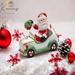 Ceramic Christmas Santa Driving Car Salt & Pepper Shakers, Home D&eacute;cor, Gift for Her, Gift for Mom, Kitchen D&eacute;cor, Christmas D&eacute;cor