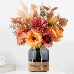 Fake Fall Flowers in Vase - Centerpieces for Tables