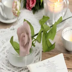 Hand Crafted Ceramic Pink Rose Flower - Set of 2, Valentines Day Decor, Wedding D&eacute;cor, Wedding Gift, Anniversary D&eacute;cor, Anniversary Gift