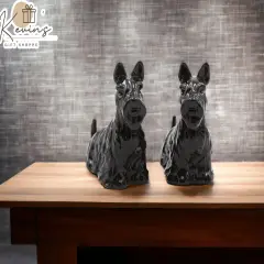 Ceramic Black Scottish Terrier Salt And Pepper Shakers, Home D&eacute;cor, Gift for Her, Gift for Mom, Kitchen D&eacute;cor, Dog Lover Gift, Pet Loss Gift
